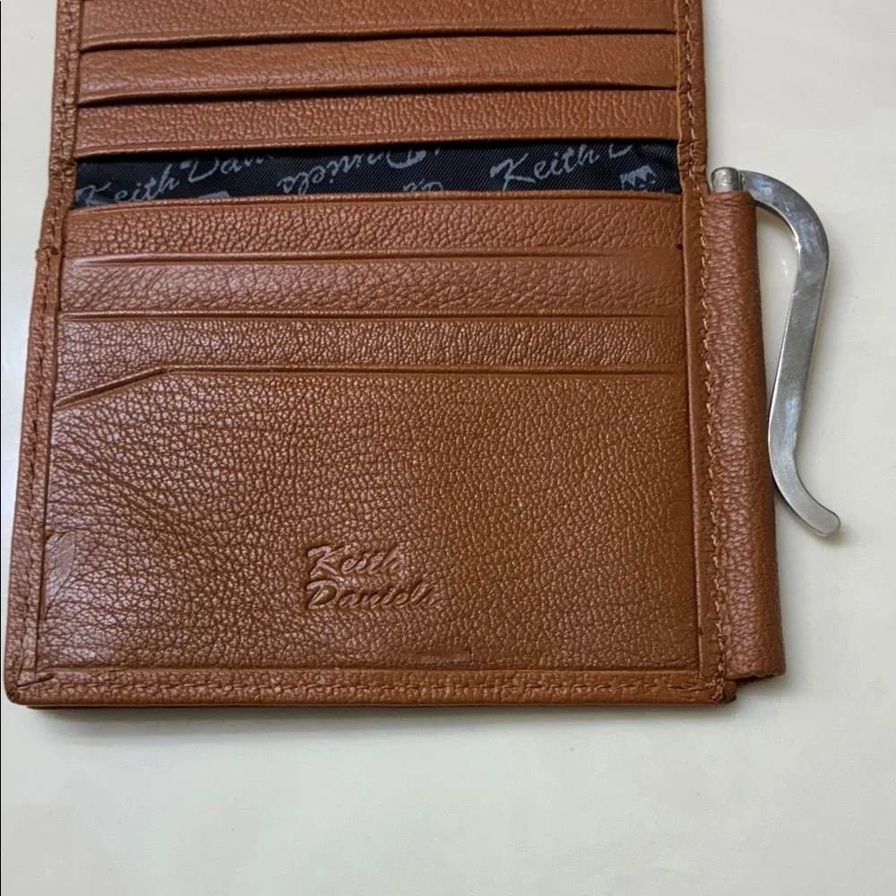 Elegant Brown Leather Money Clip